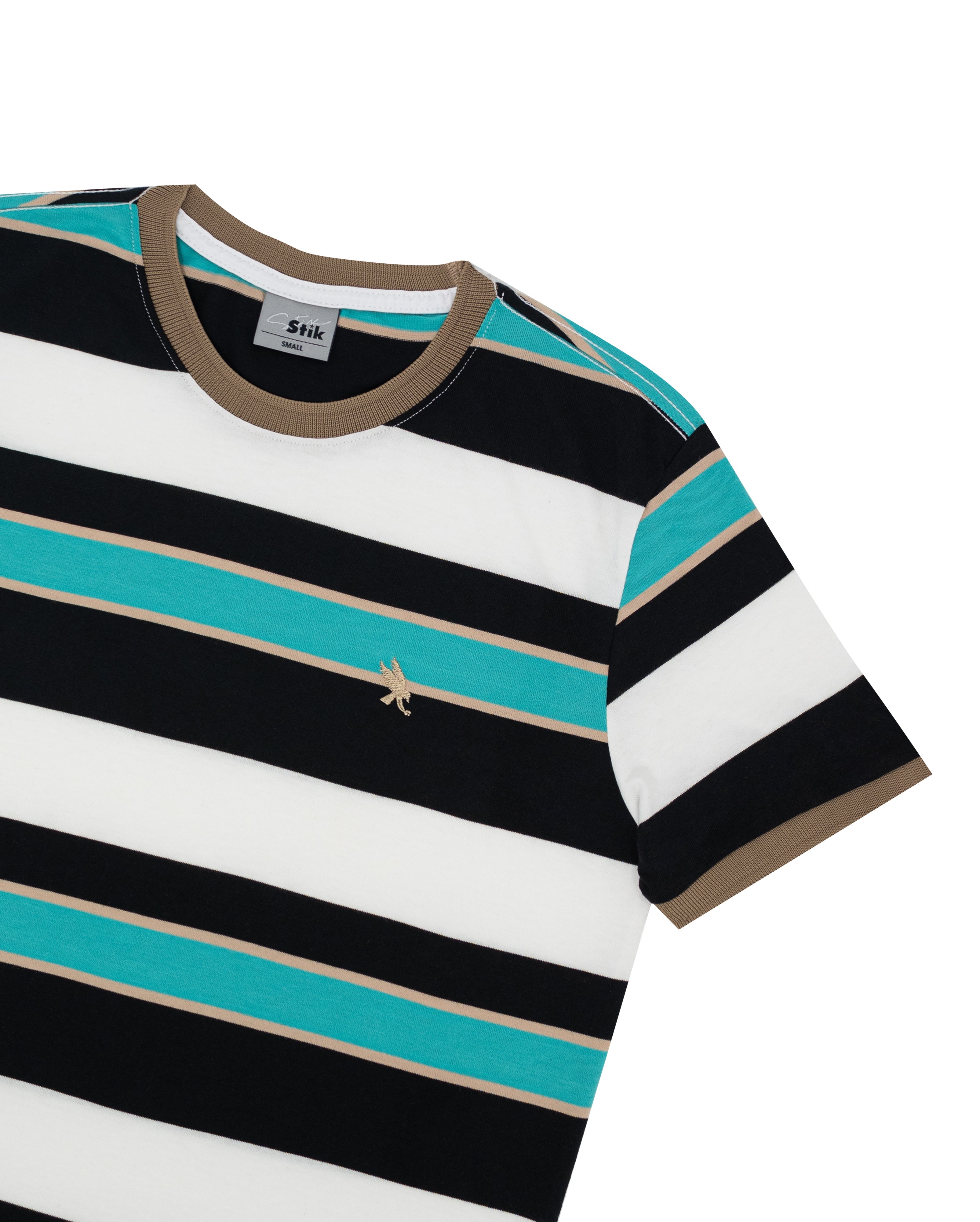 T-SHIRT JT STRIPES JADE - BLACK