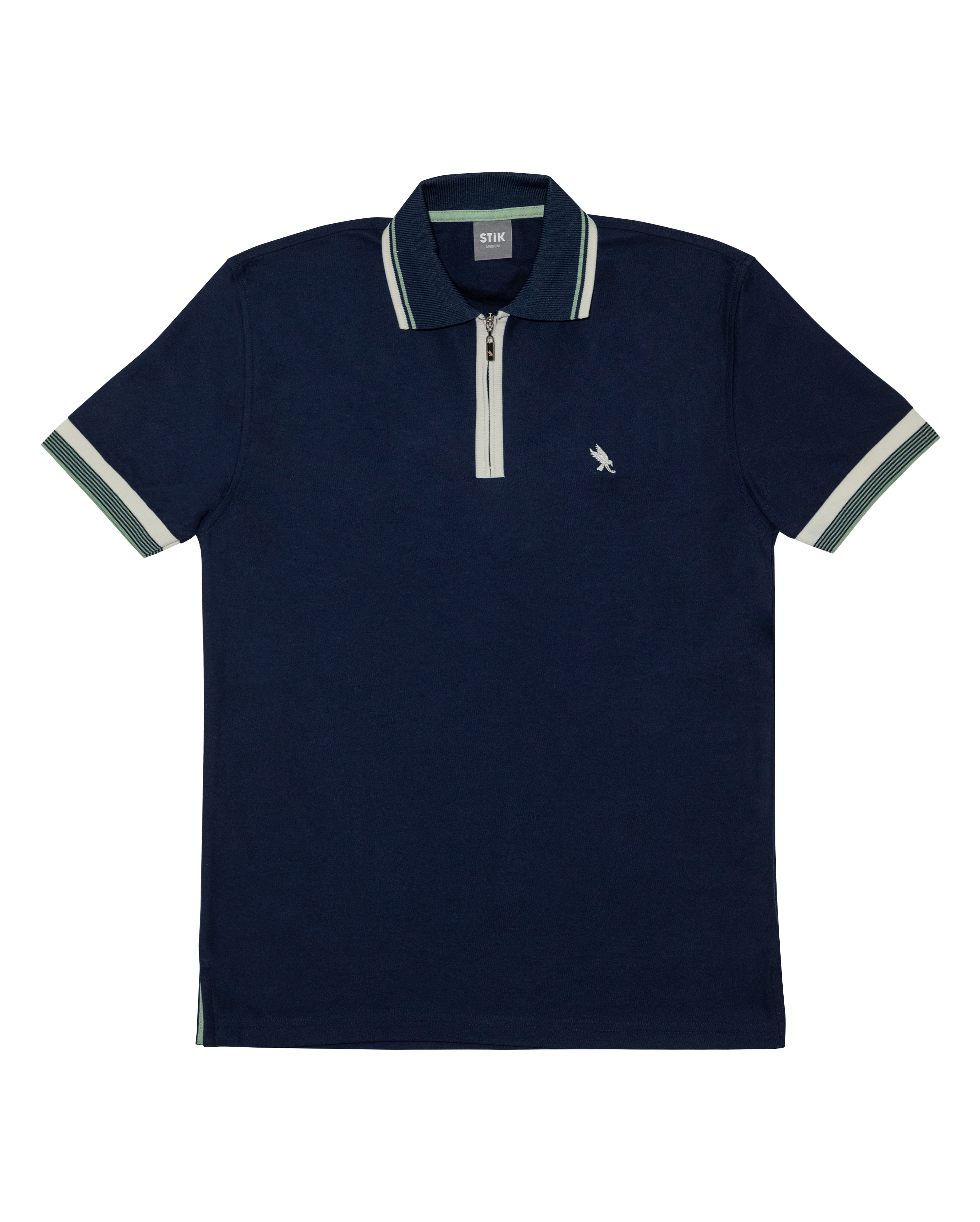 ZIPP STRIPE CUFF POLO