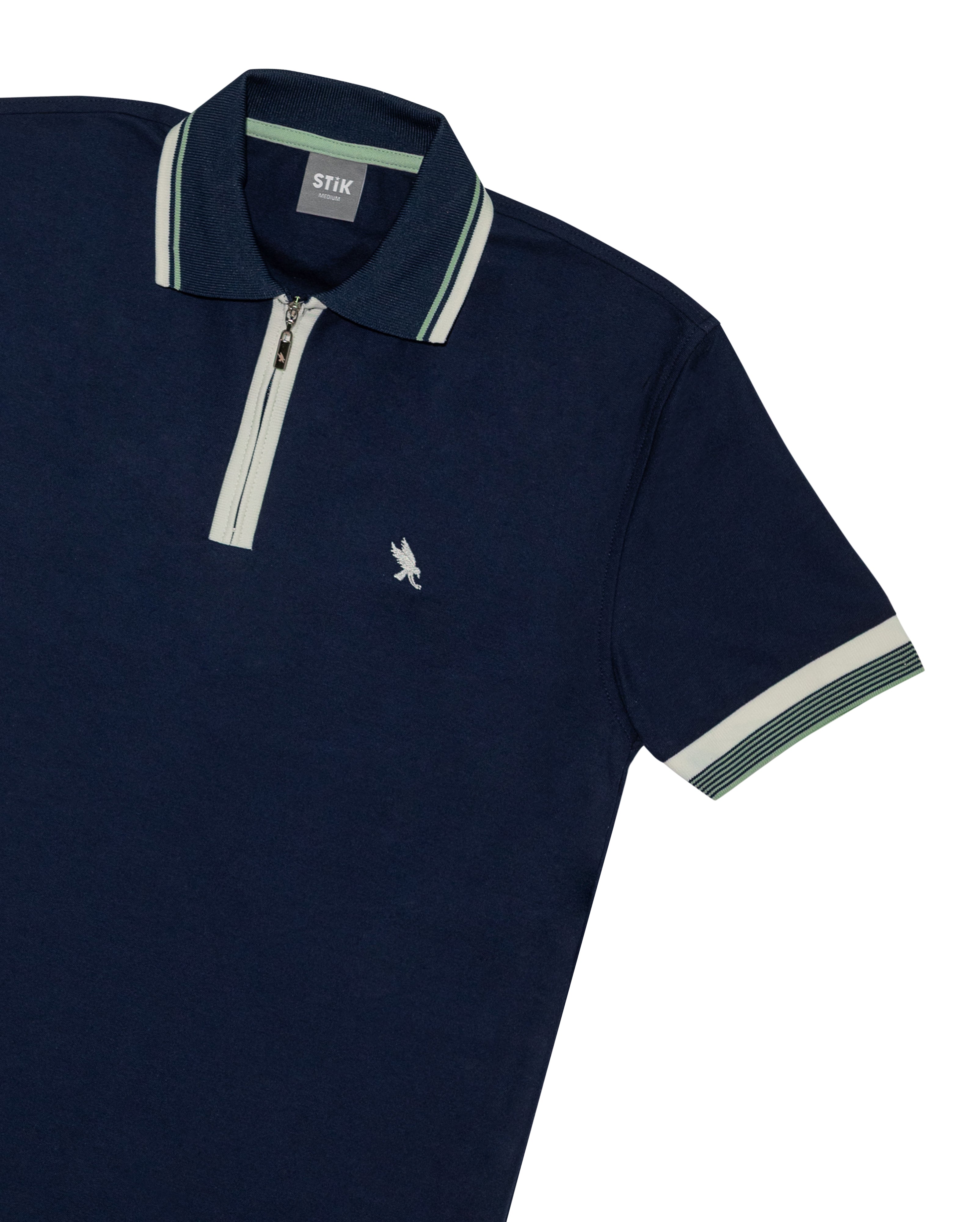 ZIPP STRIPE CUFF POLO