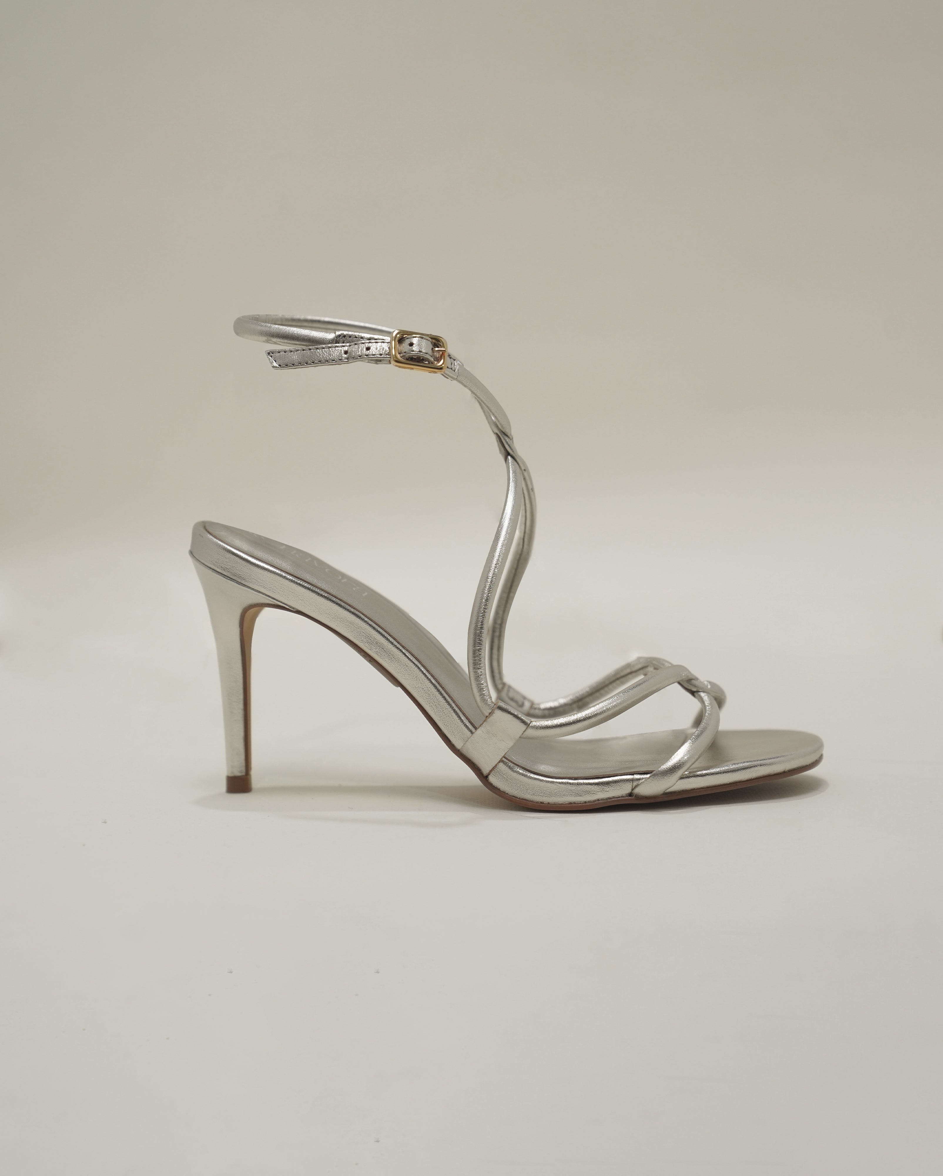 SANDALIAS DE TACÓN CHAMPAGNE