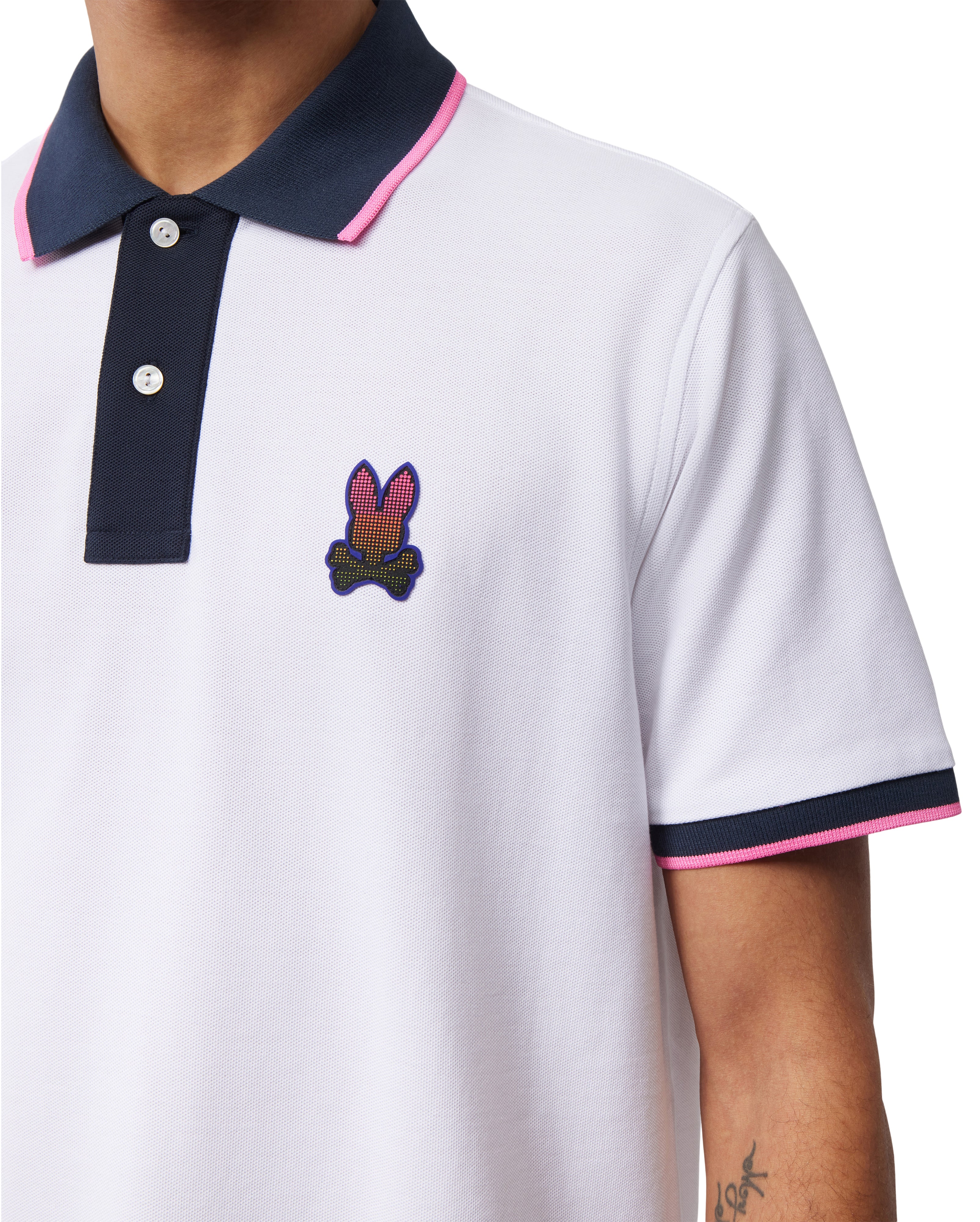 MENS STRYPE PIQUE FASHION POLO