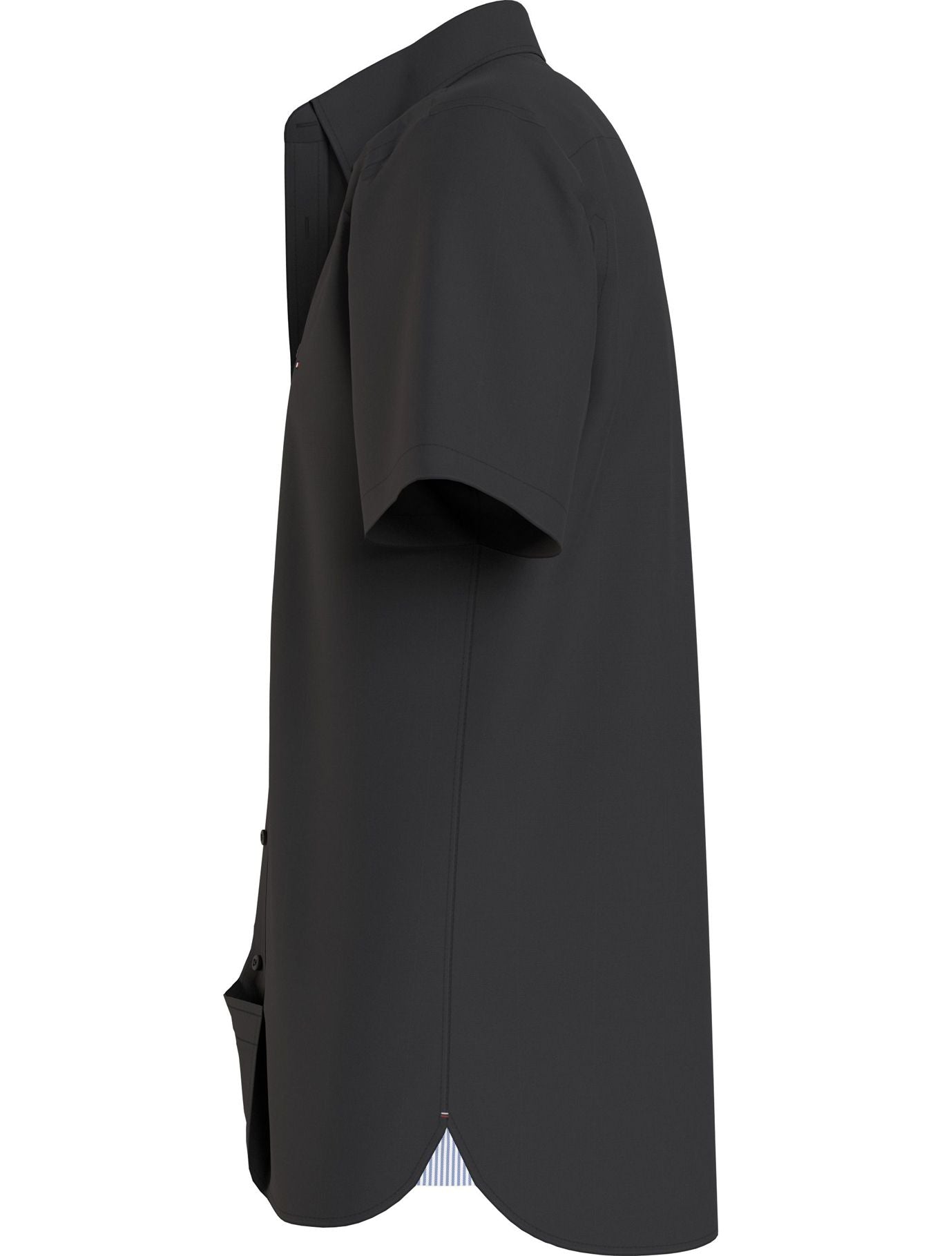 BLACK SHORT SLEEVE POPLIN SHIRT TH FLEX
