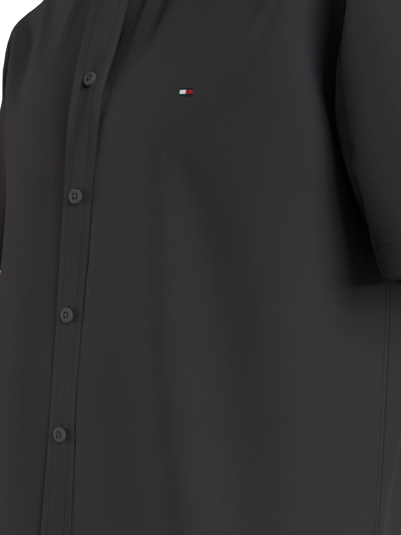 BLACK SHORT SLEEVE POPLIN SHIRT TH FLEX