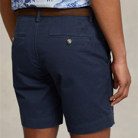 STRAIGHT FIT NAVY SHORTS
