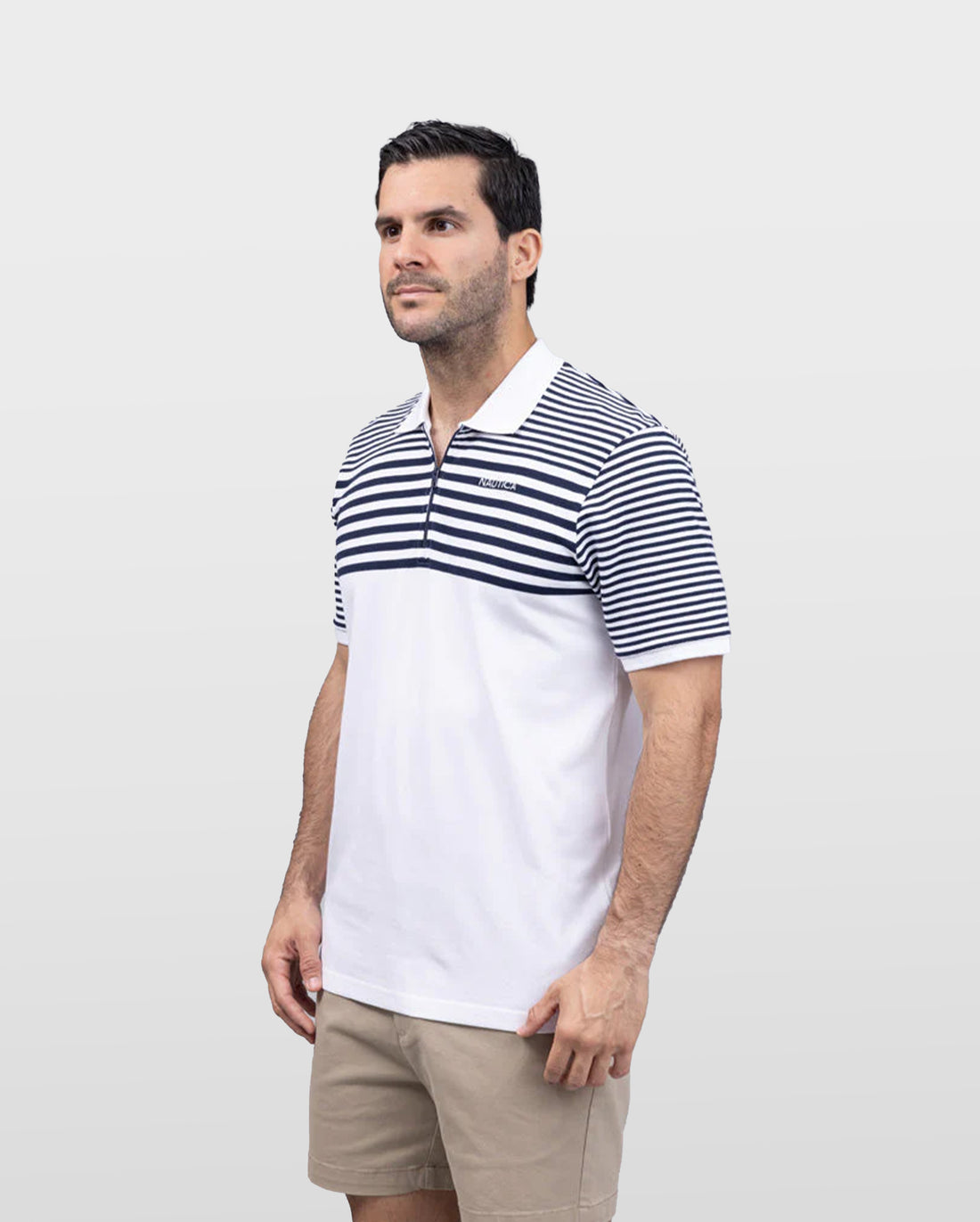 REGULAR STRIPED ZIPP POLO