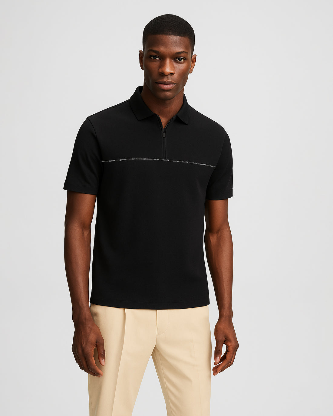 POLO WITH LOGO STRIPE FOR MEN