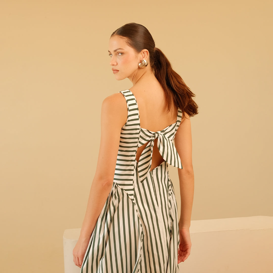 AMBER MIDI STRIPES DRESS