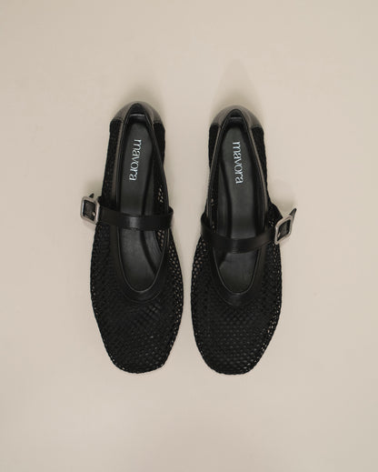 MESH BLACK FLATS