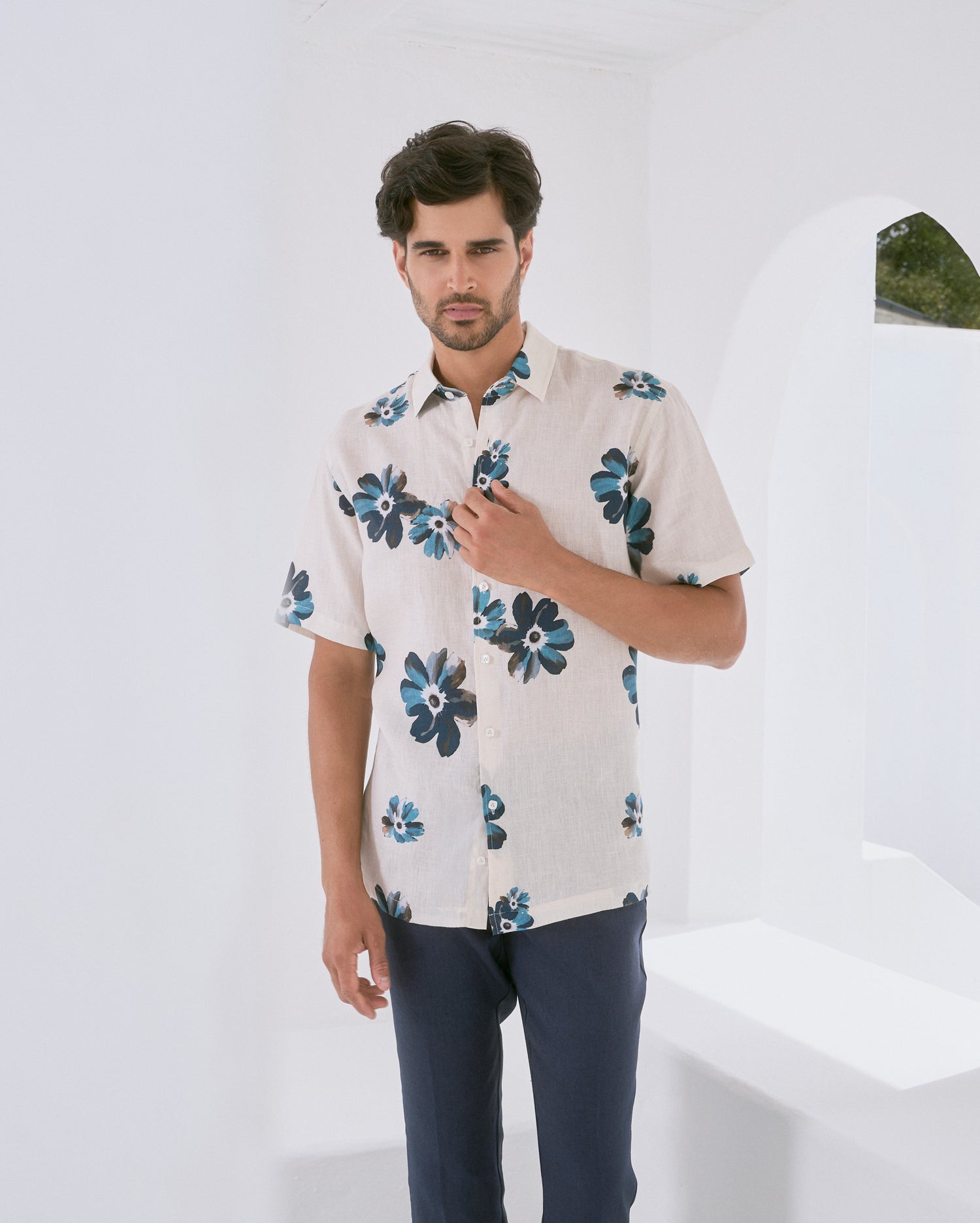 CAMISA DE LINO OLEO FLOWERS