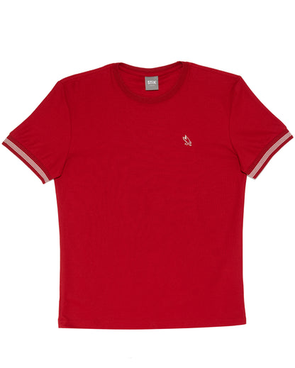 RIBBED NECK T-SHIRT