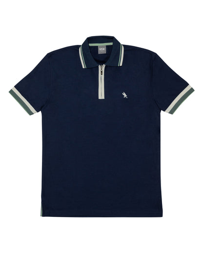 ZIPP STRIPE CUFF POLO
