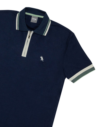 ZIPP STRIPE CUFF POLO