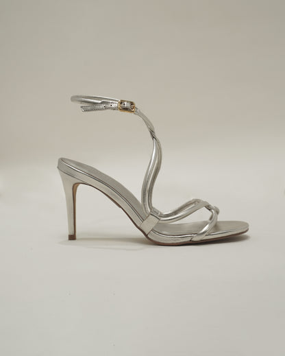 SANDALIAS DE TACÓN CHAMPAGNE