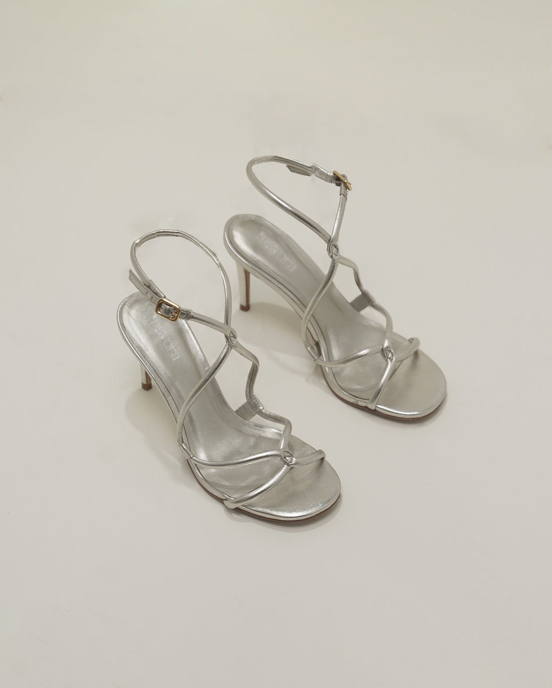 SANDALIAS DE TACÓN CHAMPAGNE