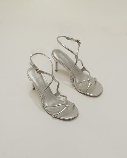 SANDALIAS DE TACÓN CHAMPAGNE