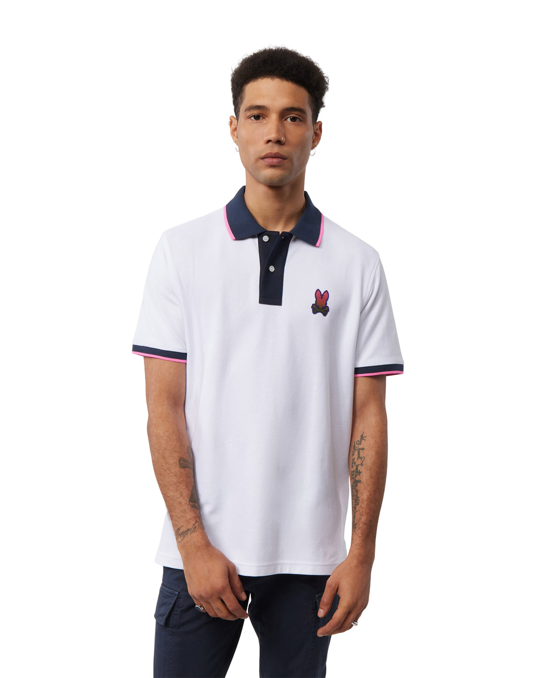 MENS STRYPE PIQUE FASHION POLO