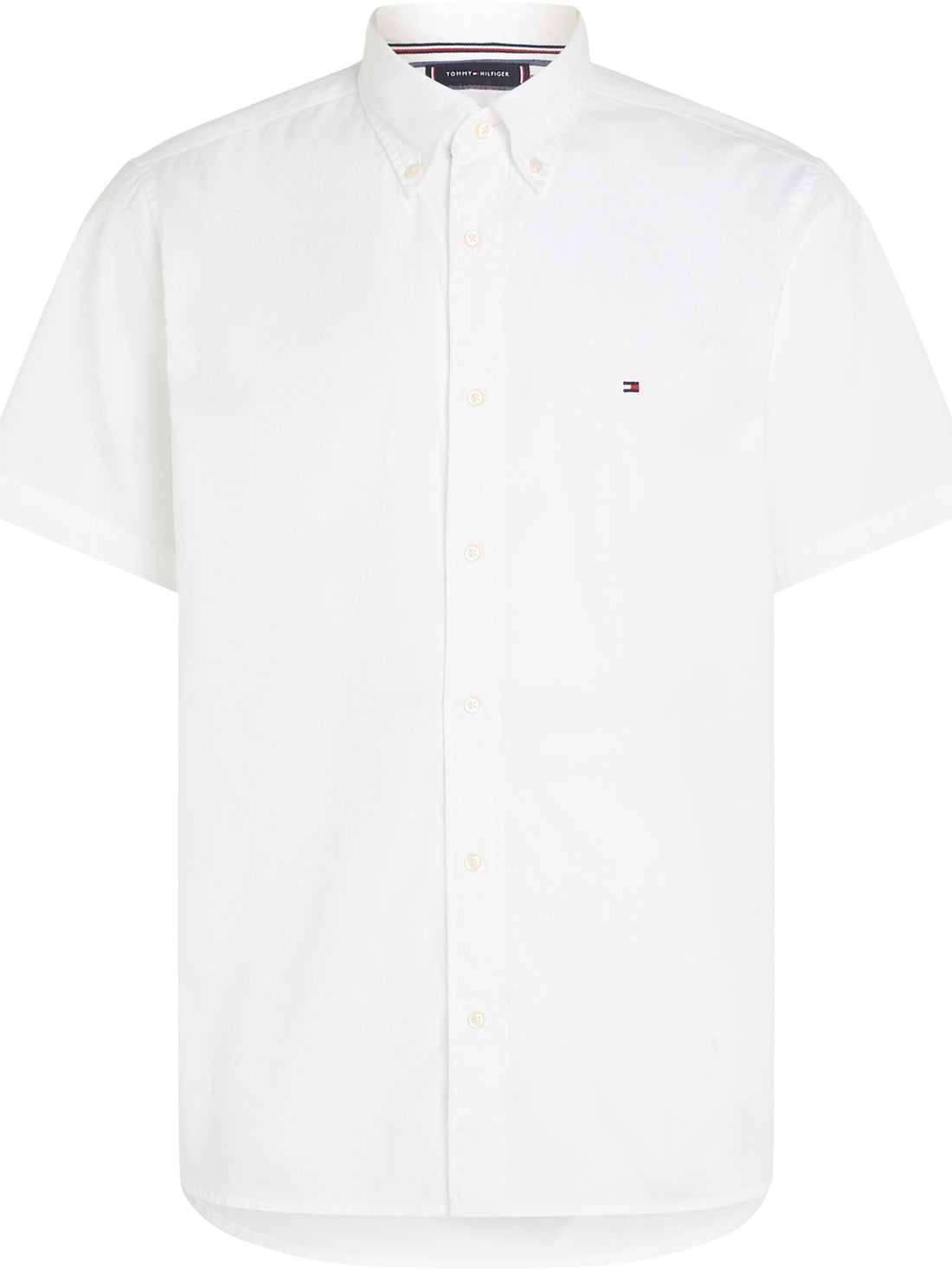 WHITE SHORT SLEEVE POPLIN SHIRT TH FLEX