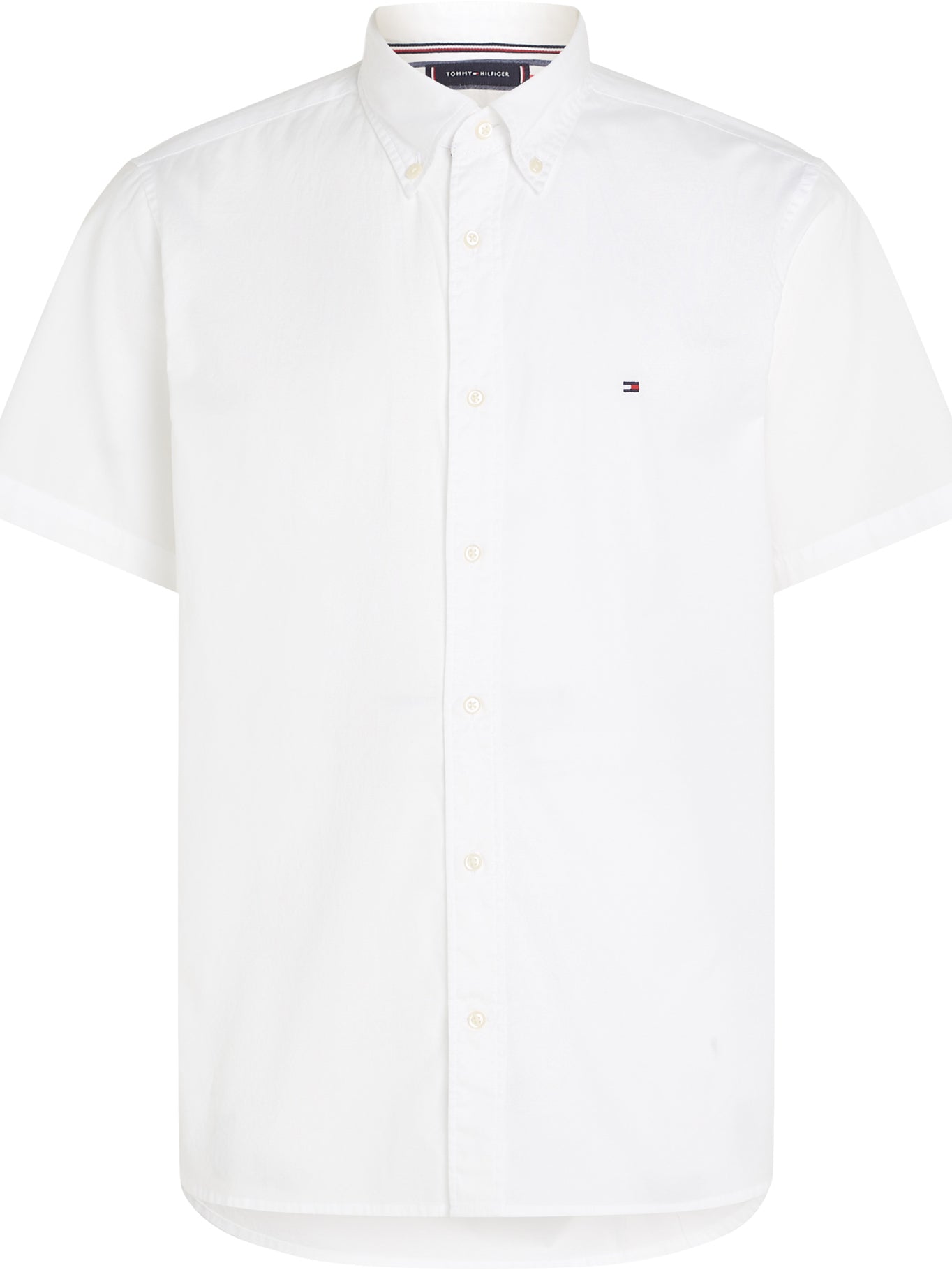 WHITE SHORT SLEEVE POPLIN SHIRT TH FLEX