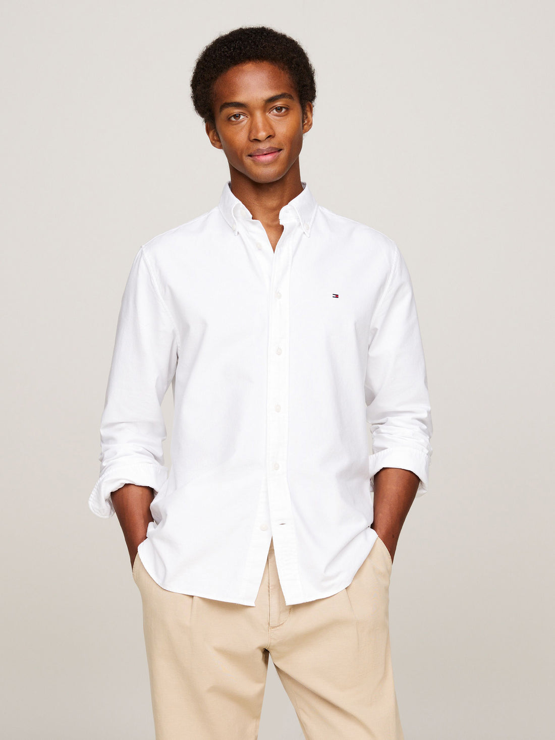 SOLID OXFORD SHIRT WITH REGULAR FIT