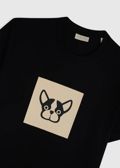 BLACK BICOLOR BOX TEE