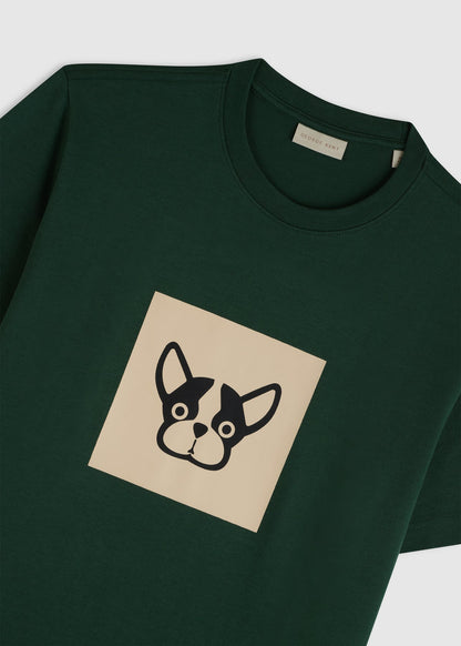 GREEN BICOLOR BOX TEE