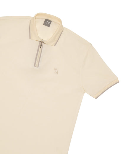 WAFFLE ZIPP RELIEFS POLO