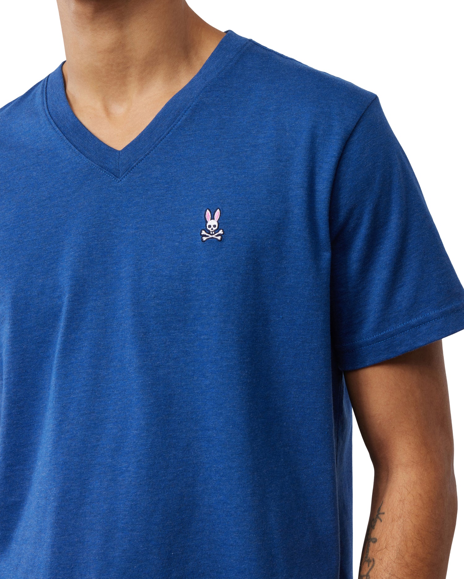 MENS HEATHER V NECK TEE
