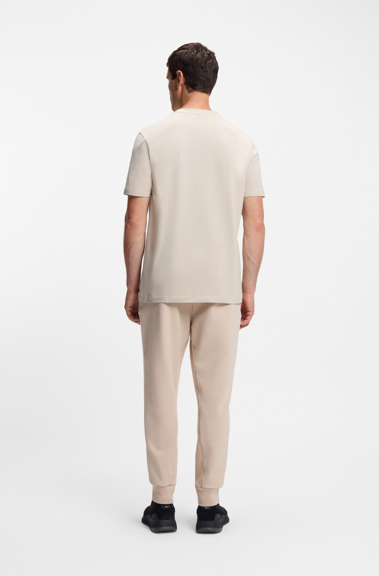 STRETCH-COTTON T-SHIRT WITH CONTRAST LOGO