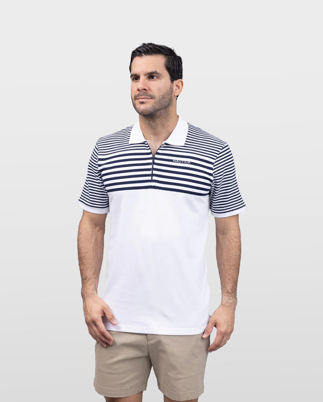 REGULAR STRIPED ZIPP POLO