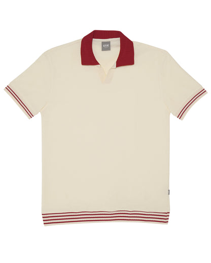 COLOR BLOCK NECK POLO