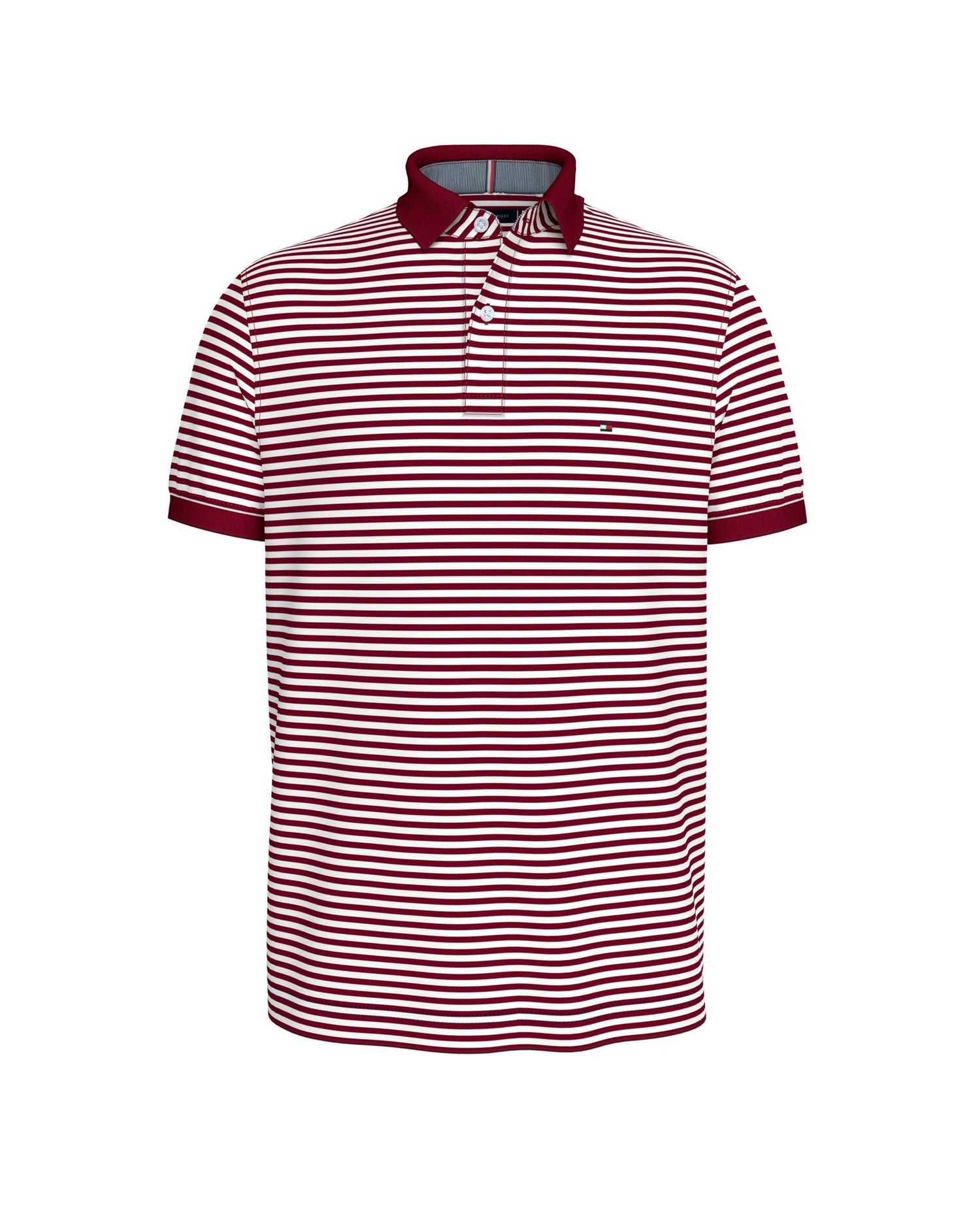 TOMMY RED STRIPED POLO SHIRT