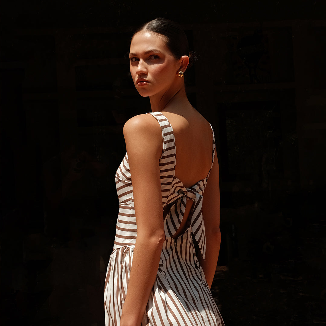 AMBER MIDI STRIPES DRESS