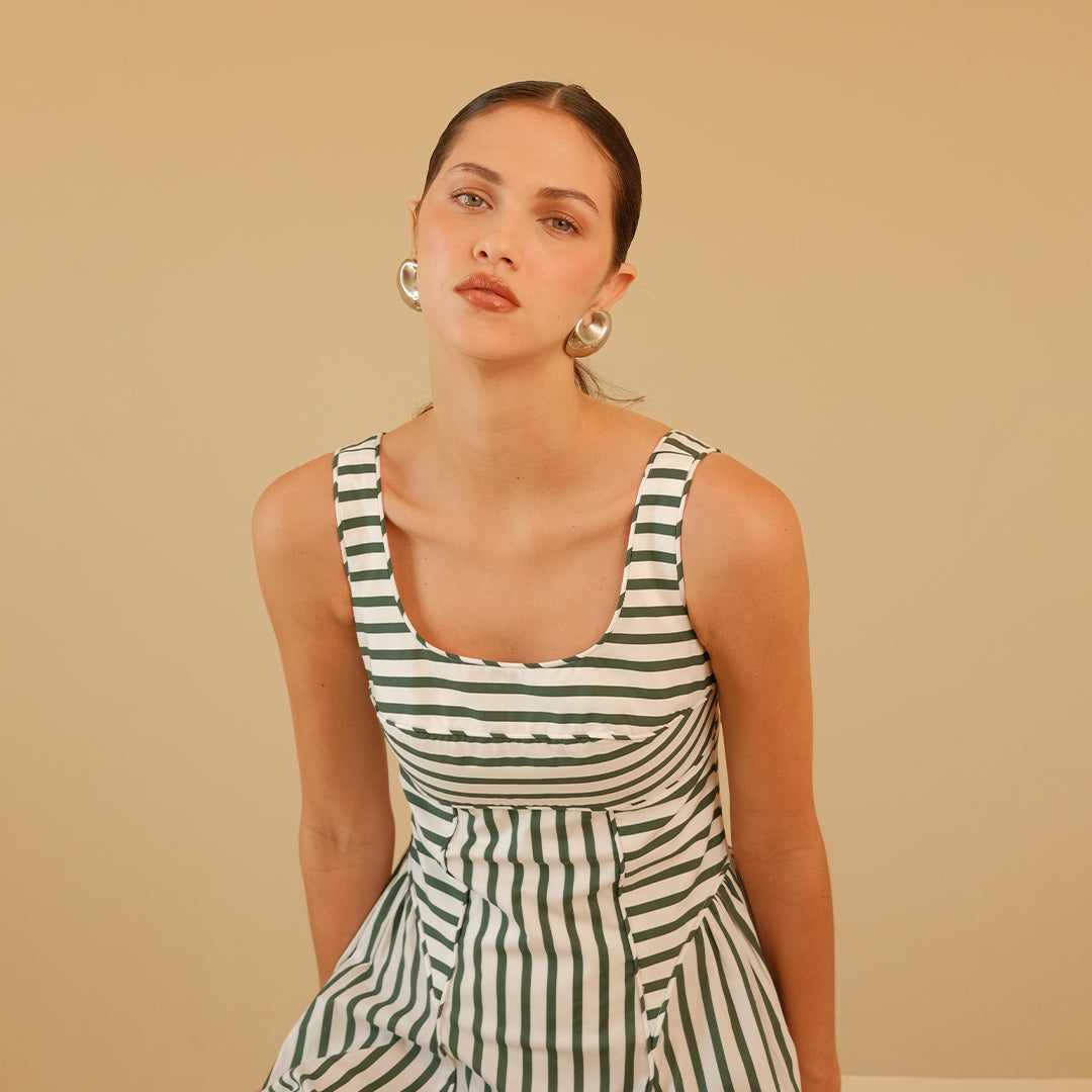 AMBER MIDI STRIPES DRESS