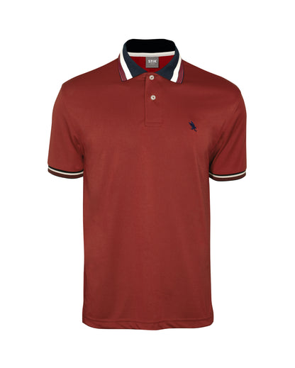 STRIPED COLLAR COOL-DRY POLO