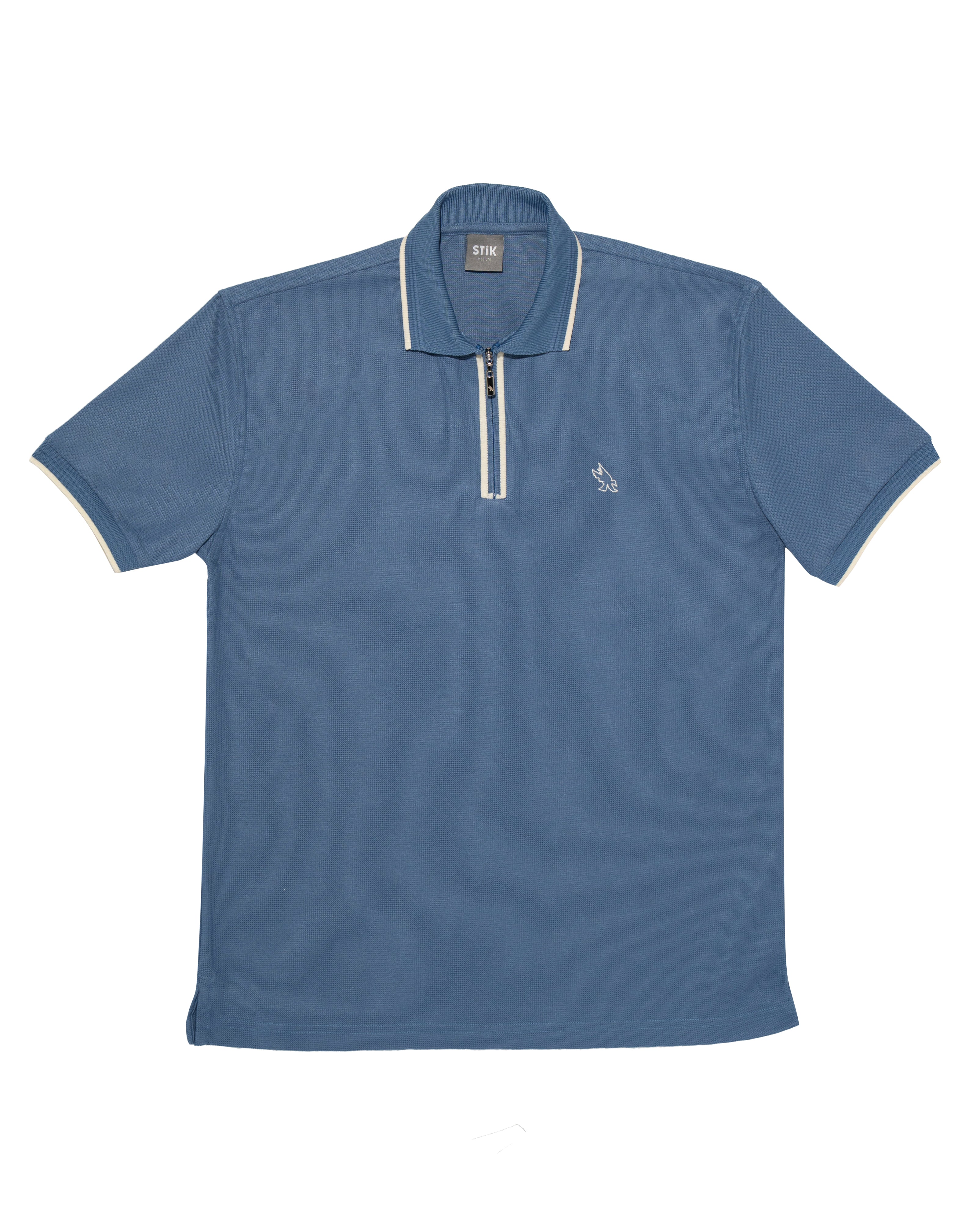 WAFFLE ZIPP RELIEFS POLO