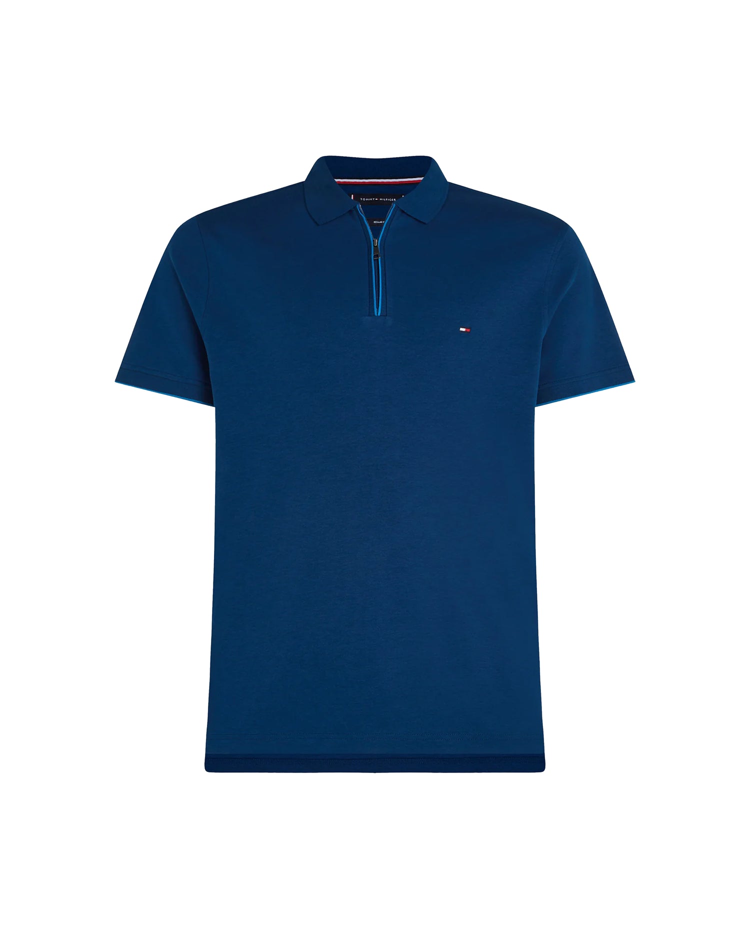 COTTON MODAL ZIP POLO