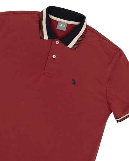 STRIPED COLLAR COOL-DRY POLO