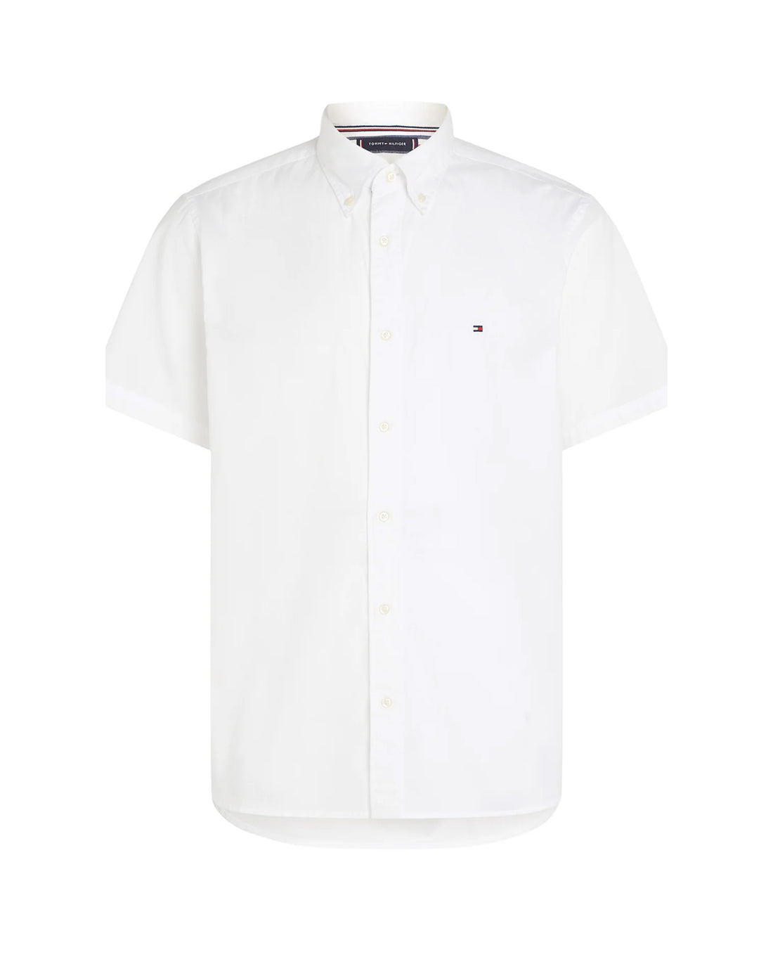 WHITE SHORT SLEEVE POPLIN SHIRT TH FLEX